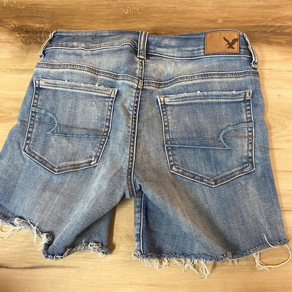 American Eagle Jean Shorts Womens 2 Denim Stretch Shortie Midi Lot of 2 - Picture 6 of 8